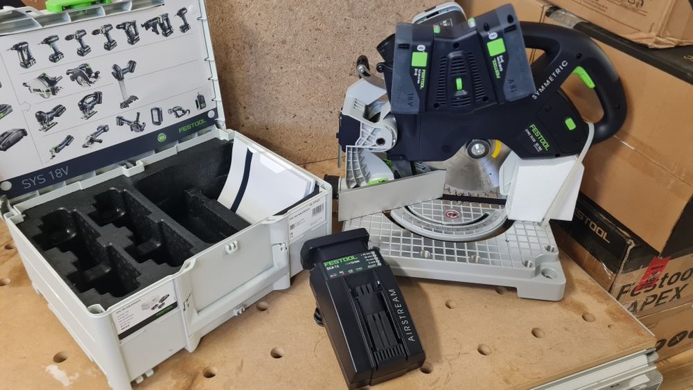 FESTOOL 577424 Akumulatorowa ukośnica SYMC 70 EB-Basic+zestaw zasilają