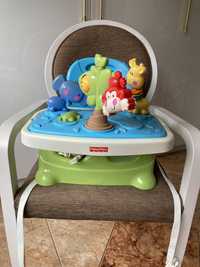 Krzeselko nakładka do karmienia stolik plus zabawki