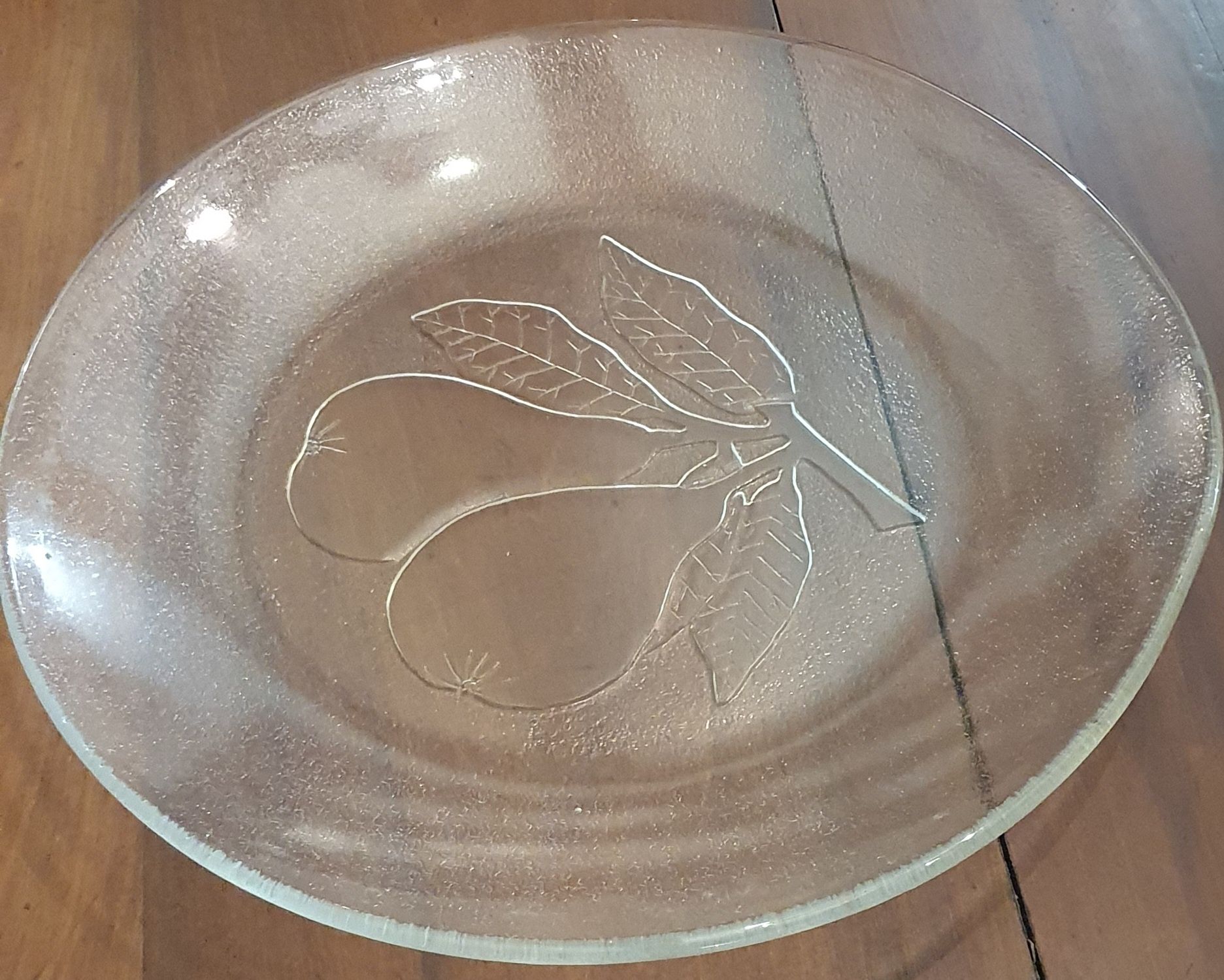 Conjunto de prato e taça em vidro