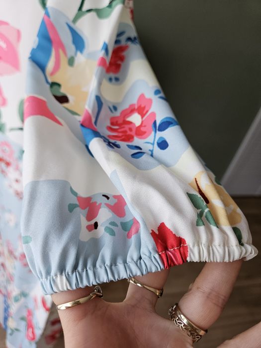 Letnia długa Sukienka Damska Plus Size XXL - Kwietny Patchwork Maxi