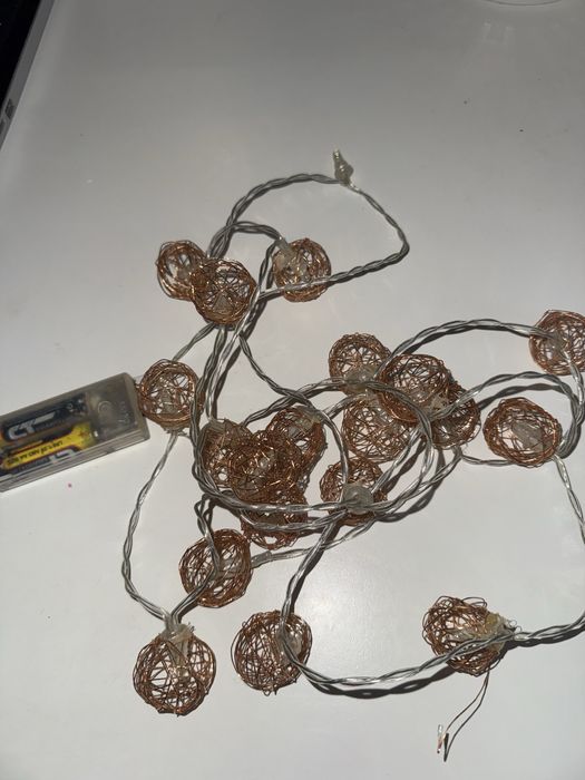 Lampki rose gold miedziane atrapy