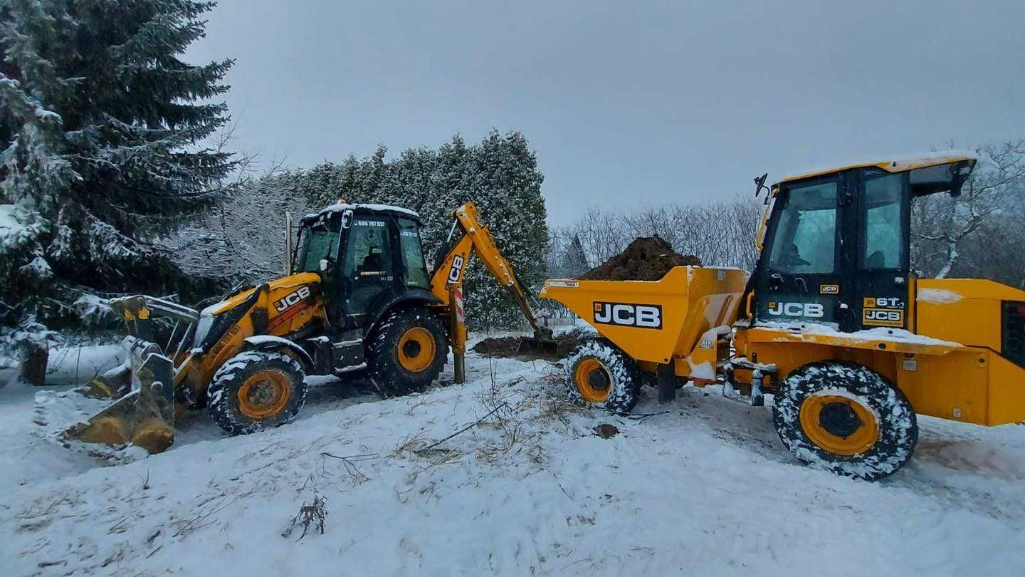 Wynajem wozidła roboty ziemne transport usługi wozidło JCB 6T Kraków