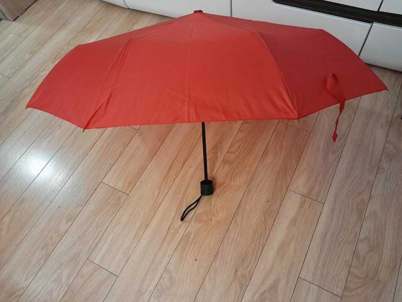 Nowy mini parasol półautomatyczny_Windproof_Umbrella_89 cm, czerwony