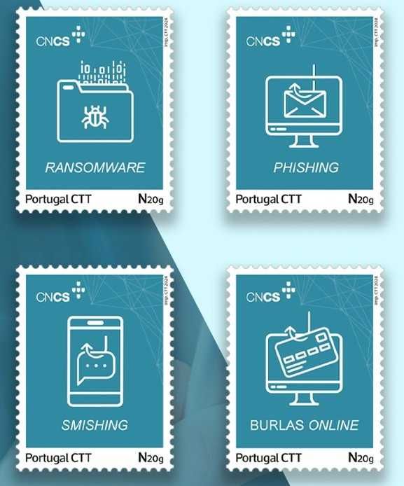 CNCS - Centro nacional Cibersegurança - bk 4 selos auto adesivo - 2024