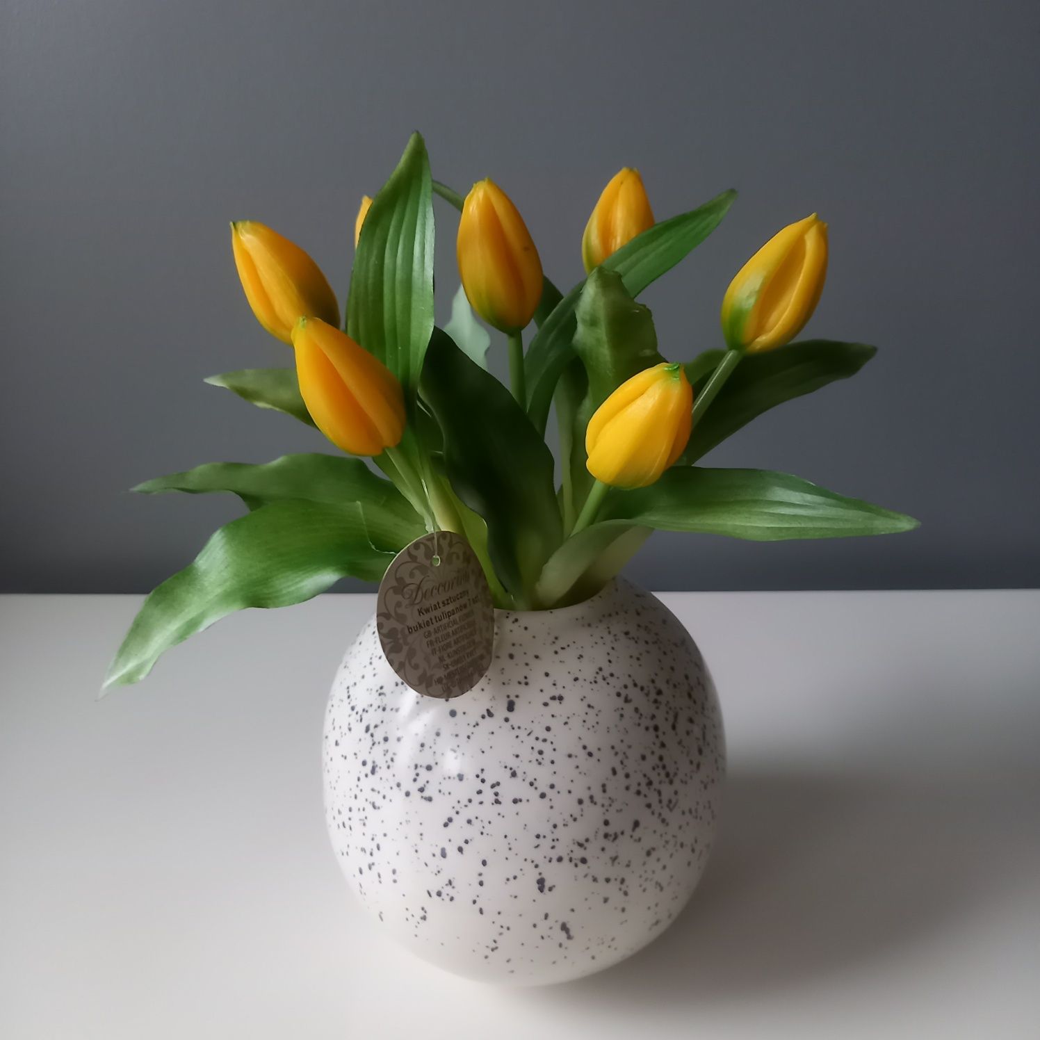 Tulipany silikonowe [gumowe]  żółte bukiet 7szt