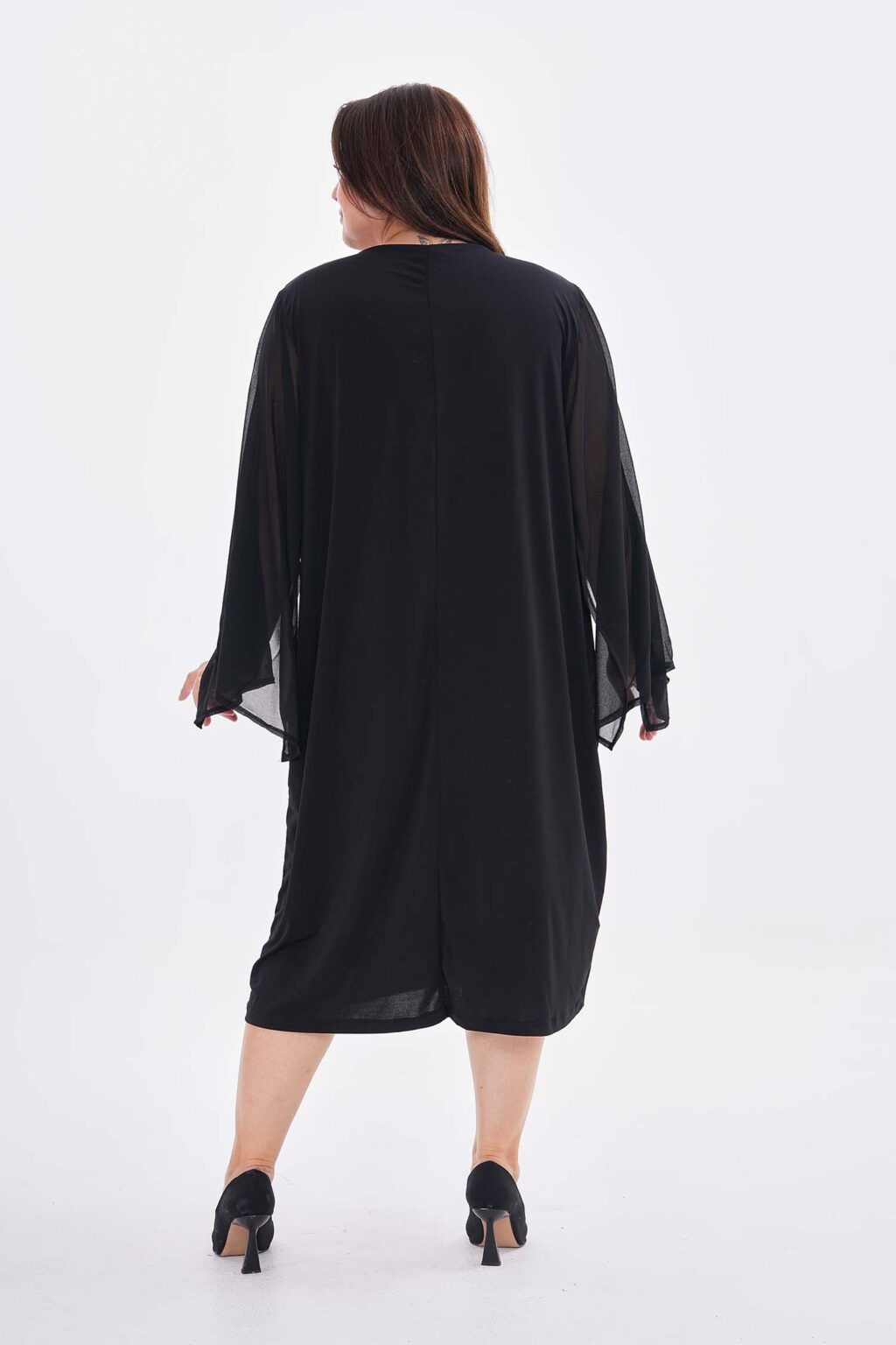 Elegancka sukienka plus size perełki Seraj tiul sylwester święta 50/52