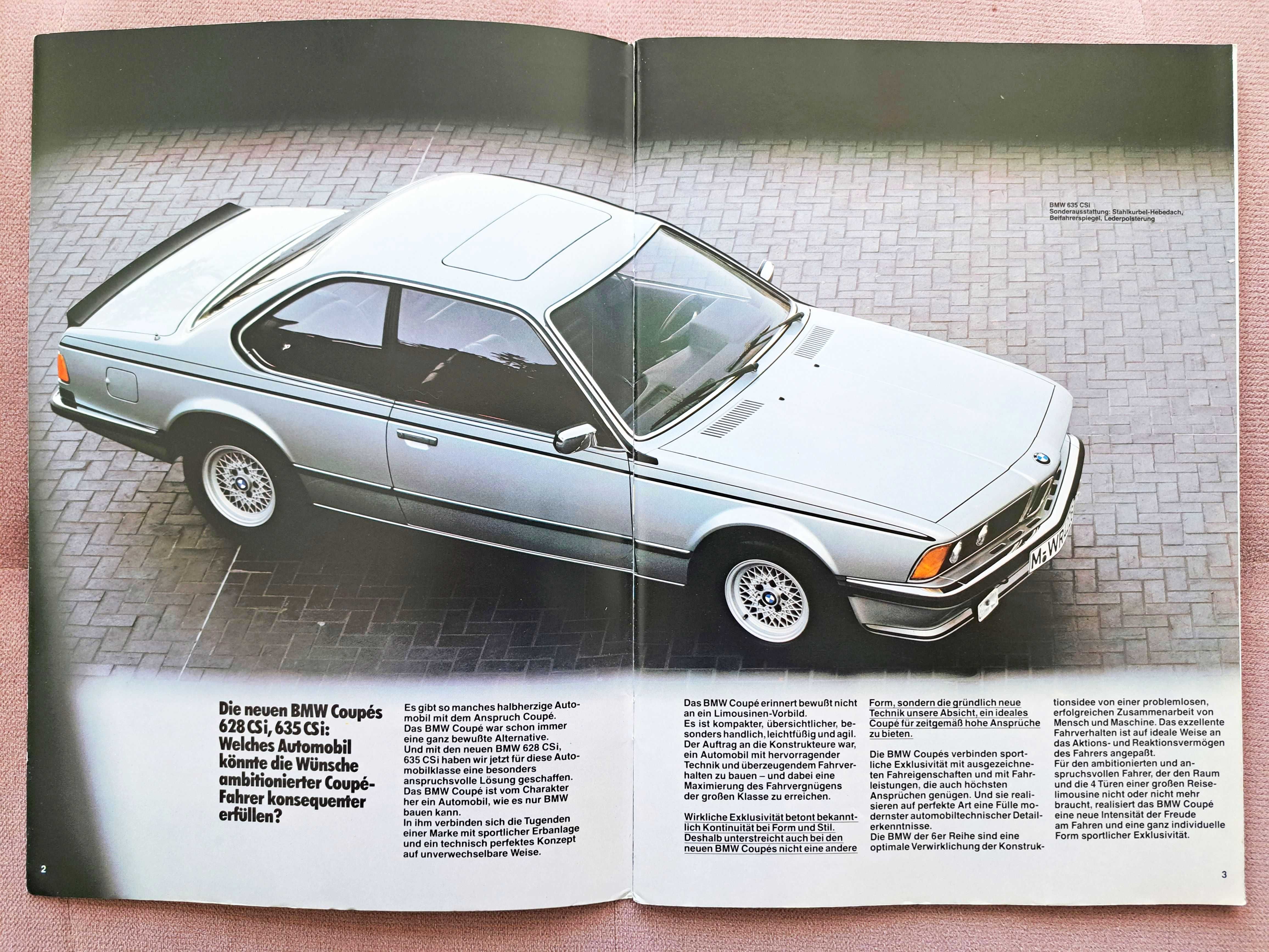 BMW 6 E24 1982 (628 CSi & 635 CSi) prospekt 54 strony stan BDB- (2nd)