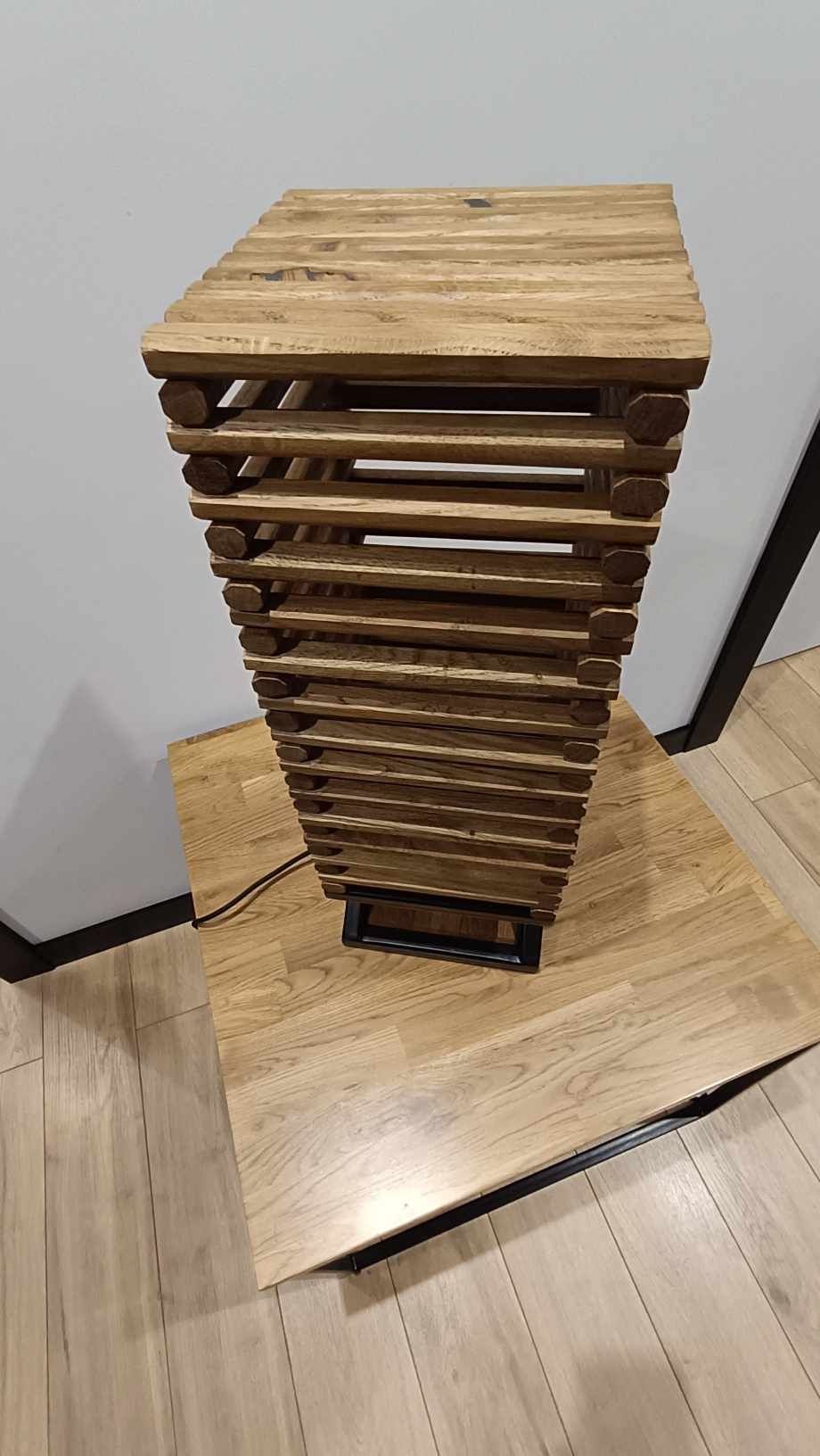 Lampa lemelkowa dębowa stojąca