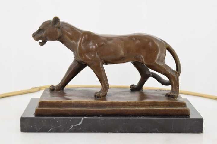 Idąca Pantera Gepard Puma Kot Kotek - Figura Rzeźba z Brązu