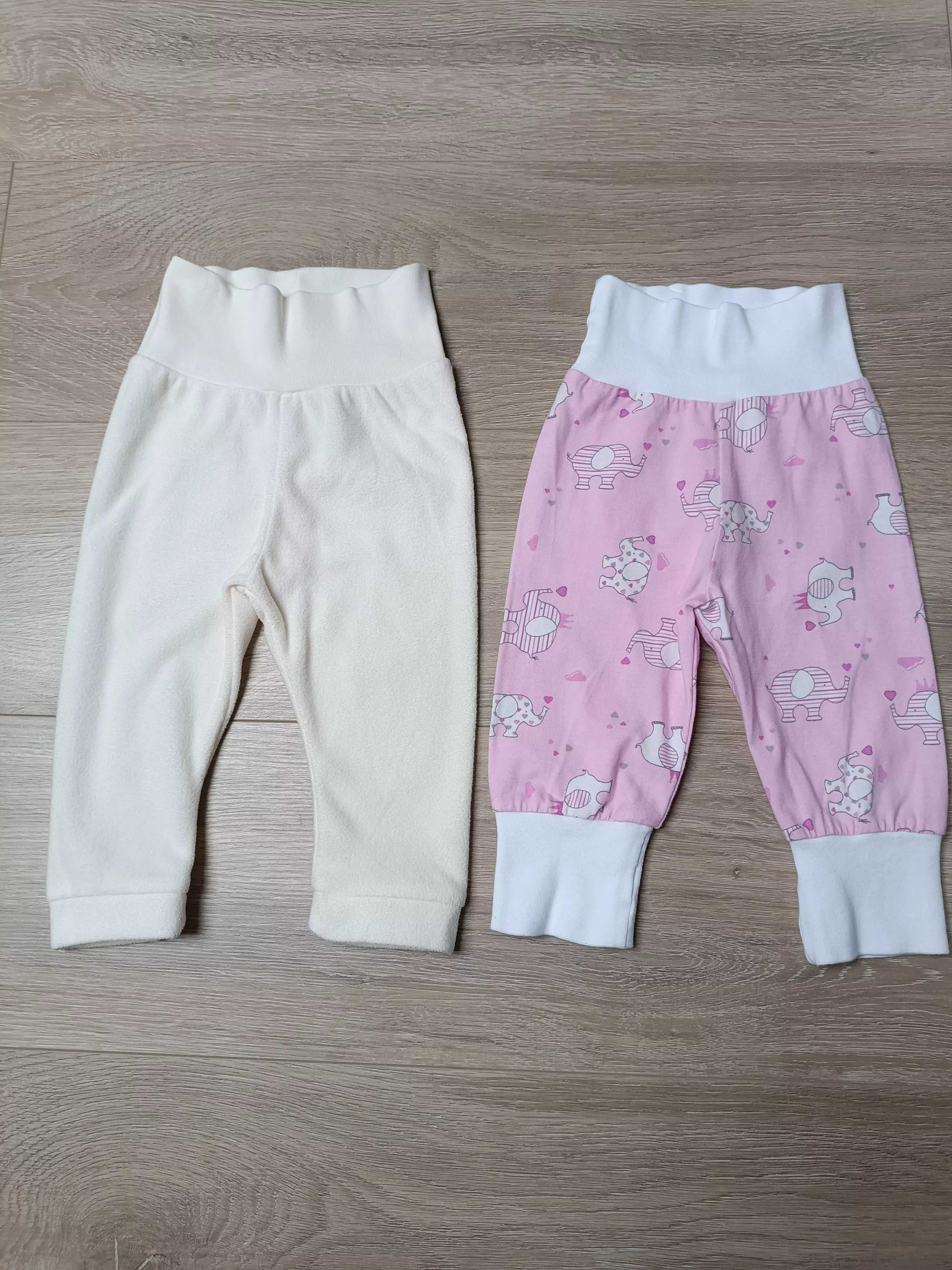 Spodnie spodenki x2 gładkie słoniki 'H&M' 74
