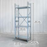 Regał magazynowy 4-półkowy DEXION 247x105x50 cm ocynk moduł bazowy