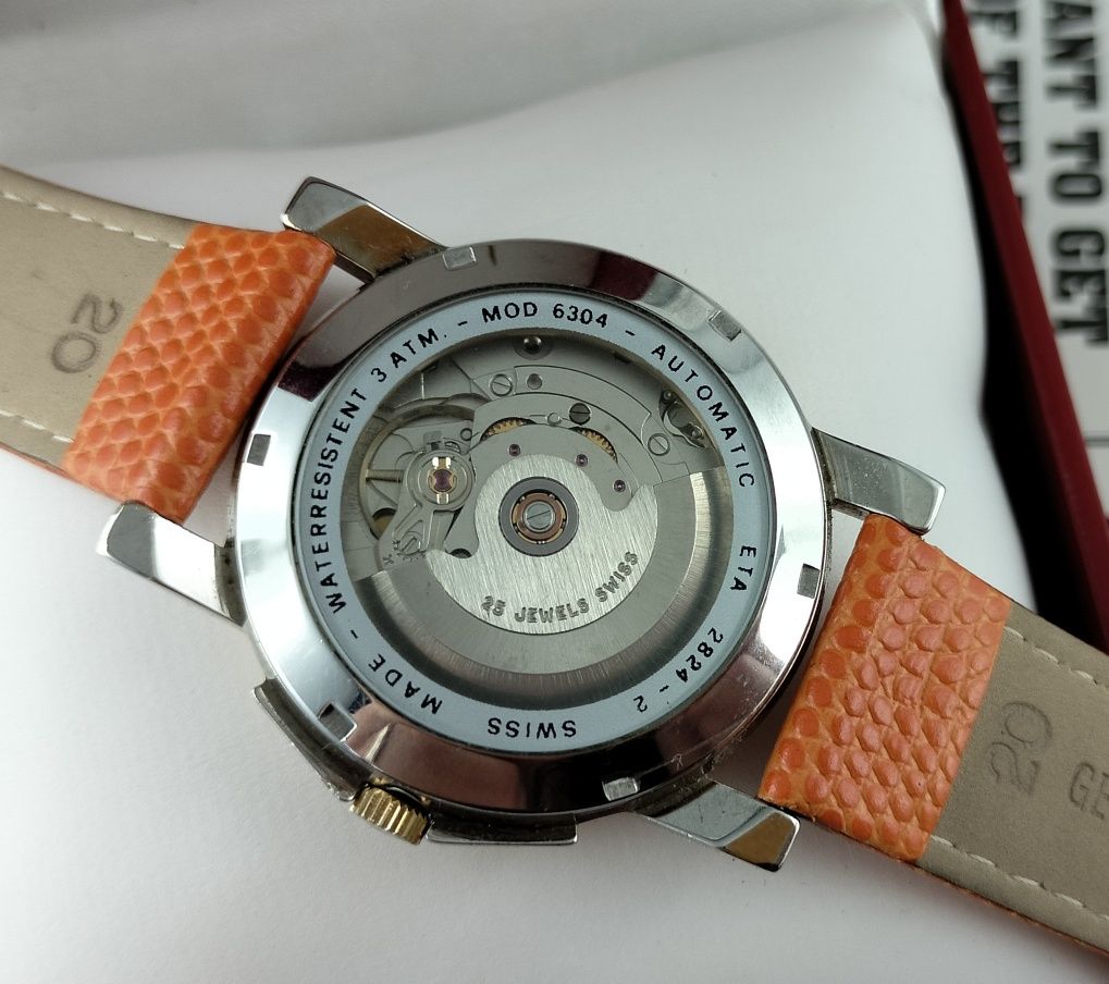 Zegarek męski Lacher by Laco Swiss Automatic ETA stal/złoto Tissot