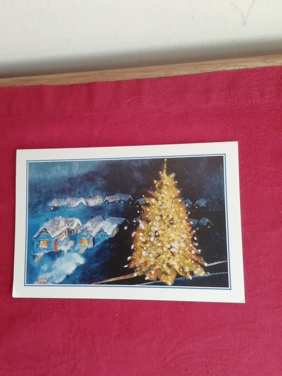 Postal de Natal, pintado com a boca