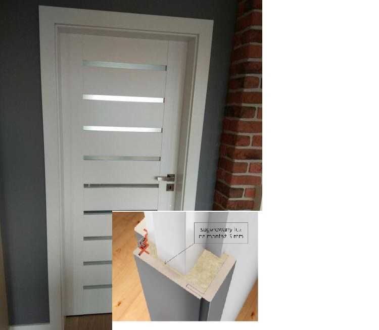 Drzwi wewnętrzne pokojowe futryny kamuflaż maskowanie ościeżnic
