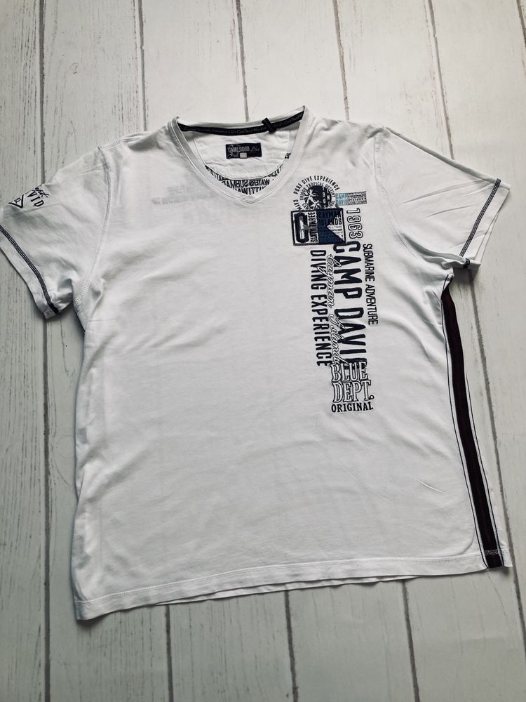 Biała koszulka męska t-shirt David Camp XL