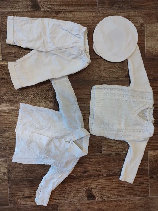 Ubranko do chrztu zestaw dla chłopca 62 - jak nowe