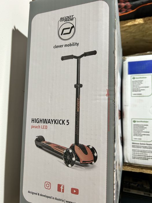 Hulajnoga scoot&ride 5 peach led