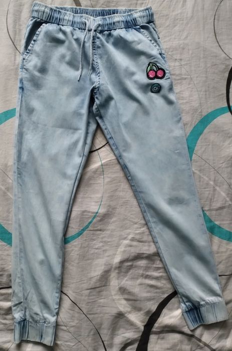 Spodnie Joggery z dzianiny jeansowej lekkie Reporter Young 152
