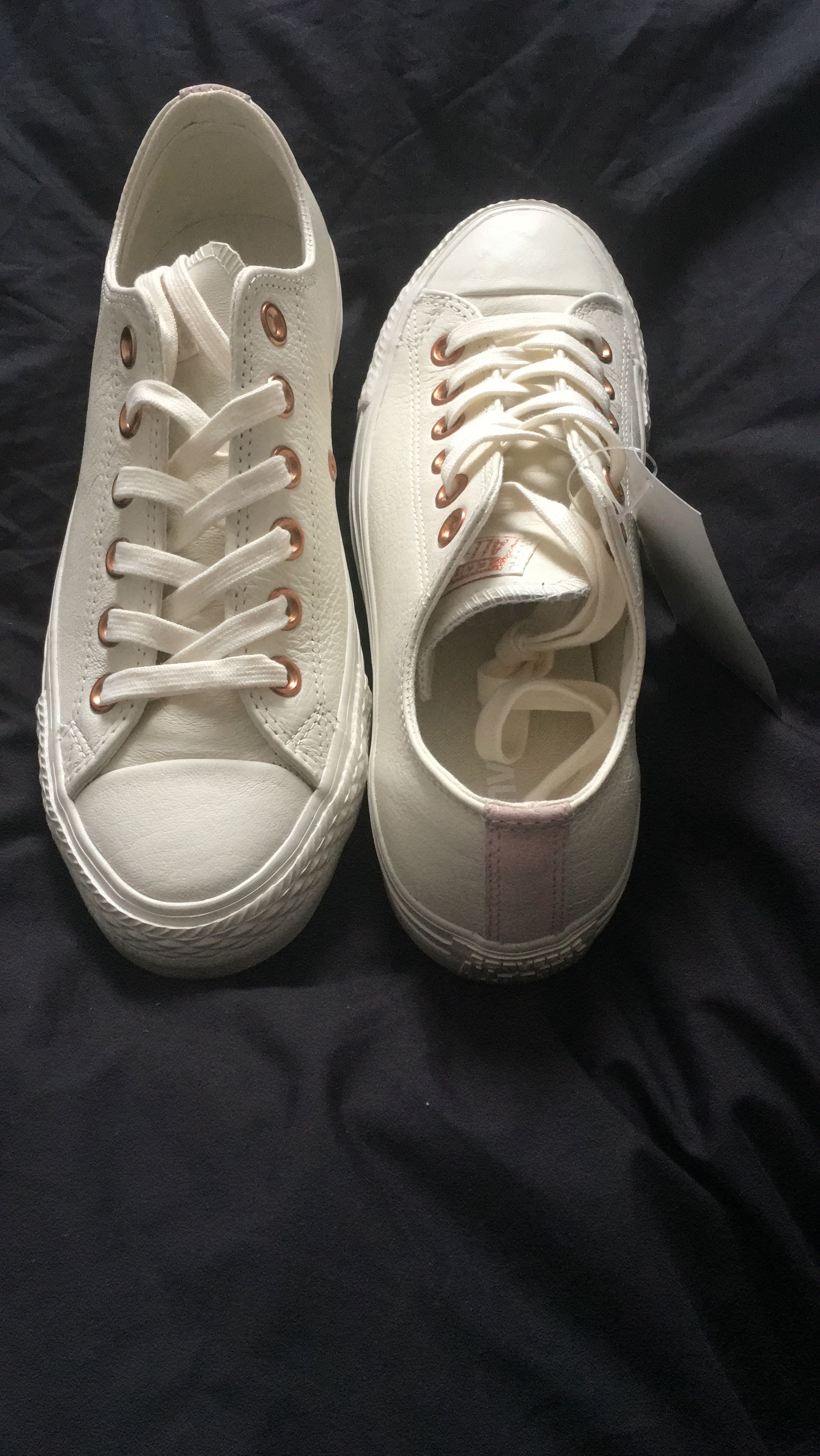 CONVERS trampki skórzane kremowe i Rose Gold