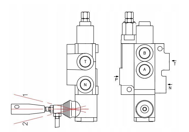 Rozdzielacz Hydrauliczny jedno-sekcyjny (1) 40L ładowacz czołowy tur