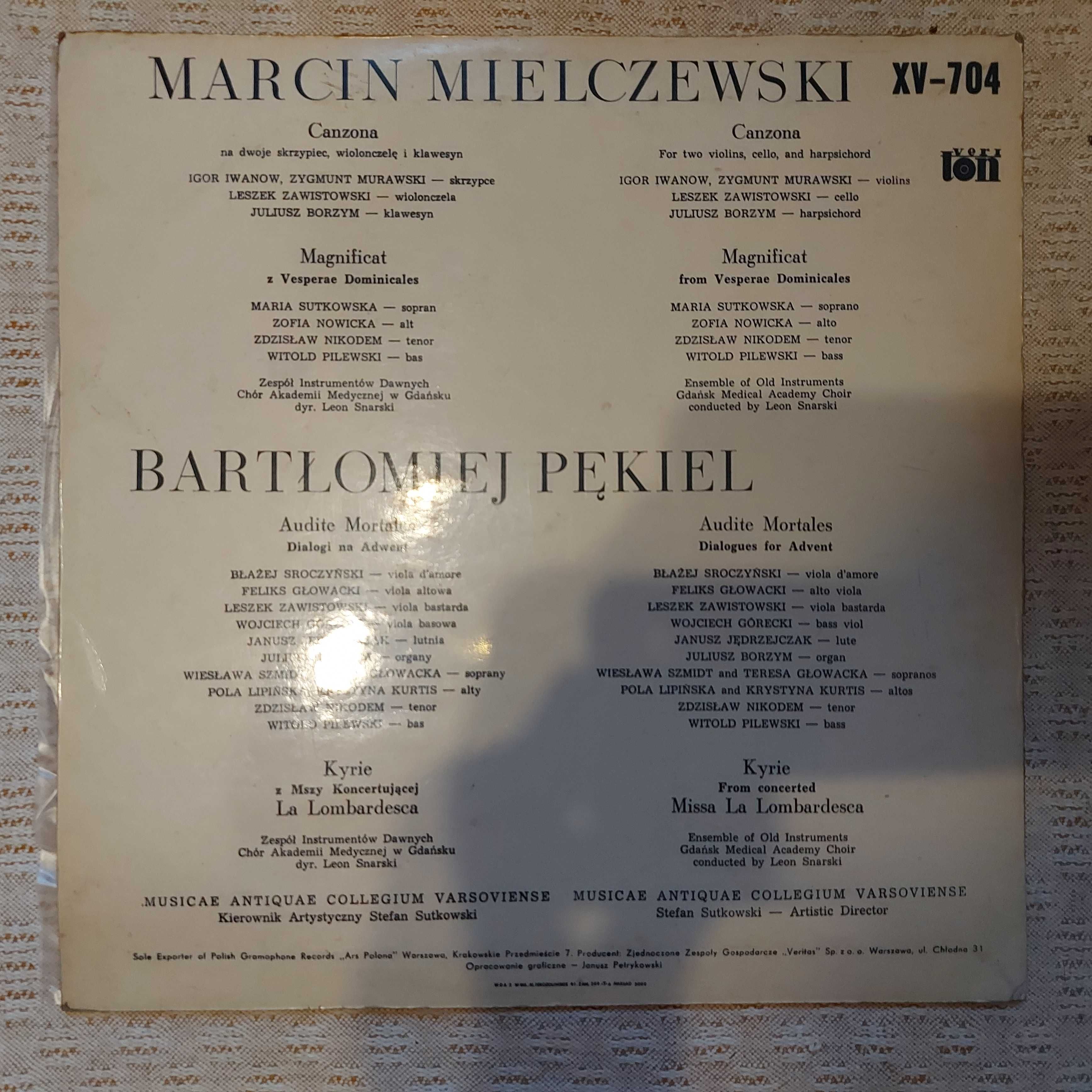 Marcin Mielczewski, Bartłomiej Pękiel ‎ Muzyka Polskiego Baroku EX-VG+
