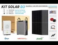 Kit de lítio Deye D3 20 kWh/dia com bateria WeCo 5,3 kWh 100% DOD