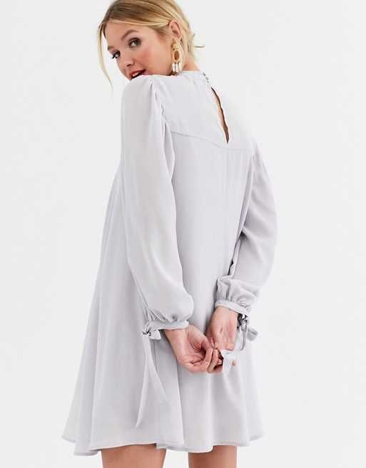 Asos Design Sukienka ciążowa mini długi rękaw szary r. 38