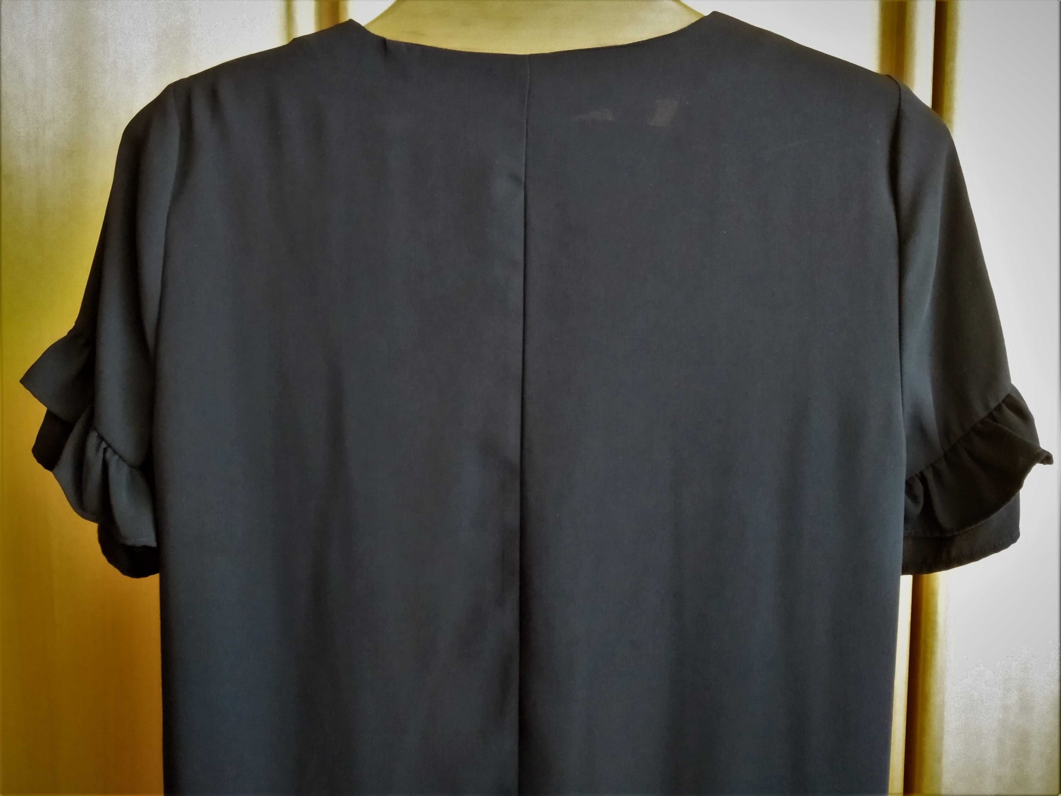 (NOVO, PORTES GRÁTIS) ZARA - Vestido Preto Decotado - Tam. L