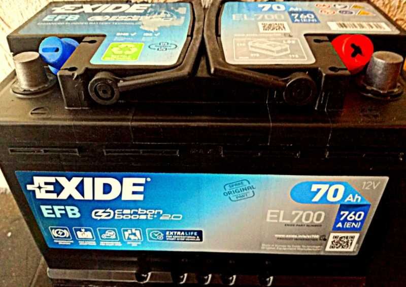 Akumulator EXIDE EFB St-stop 70Ah/760A,P+,Carbon boost 2.0