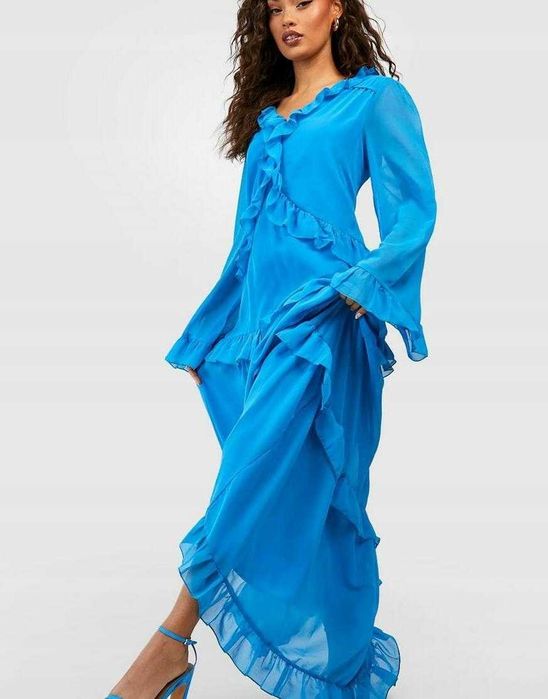Długa Urocza Sukienka Oversize 42 wesele