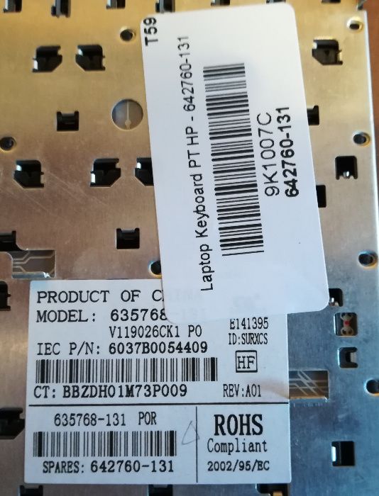 Teclado HP EliteBook 8460P 8460W Probook 6460b 6465b Com Track stick P
