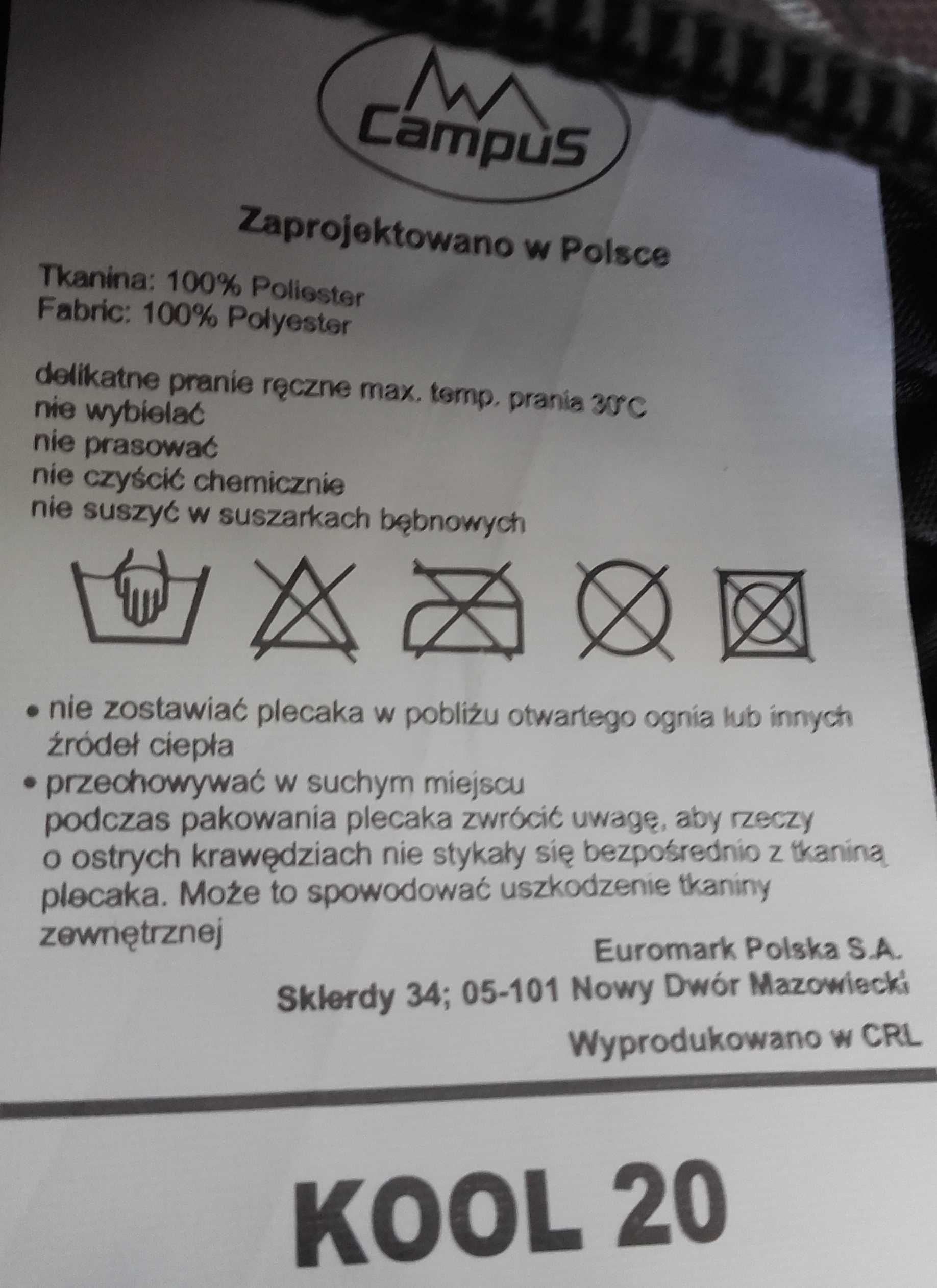 Plecak Campus KOOL 20 | Nowy | Pojemność 20l., szkolny, turystyczny