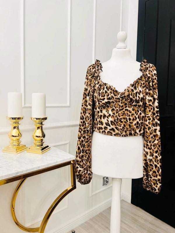 Bluzka w panterkę, crop top 40