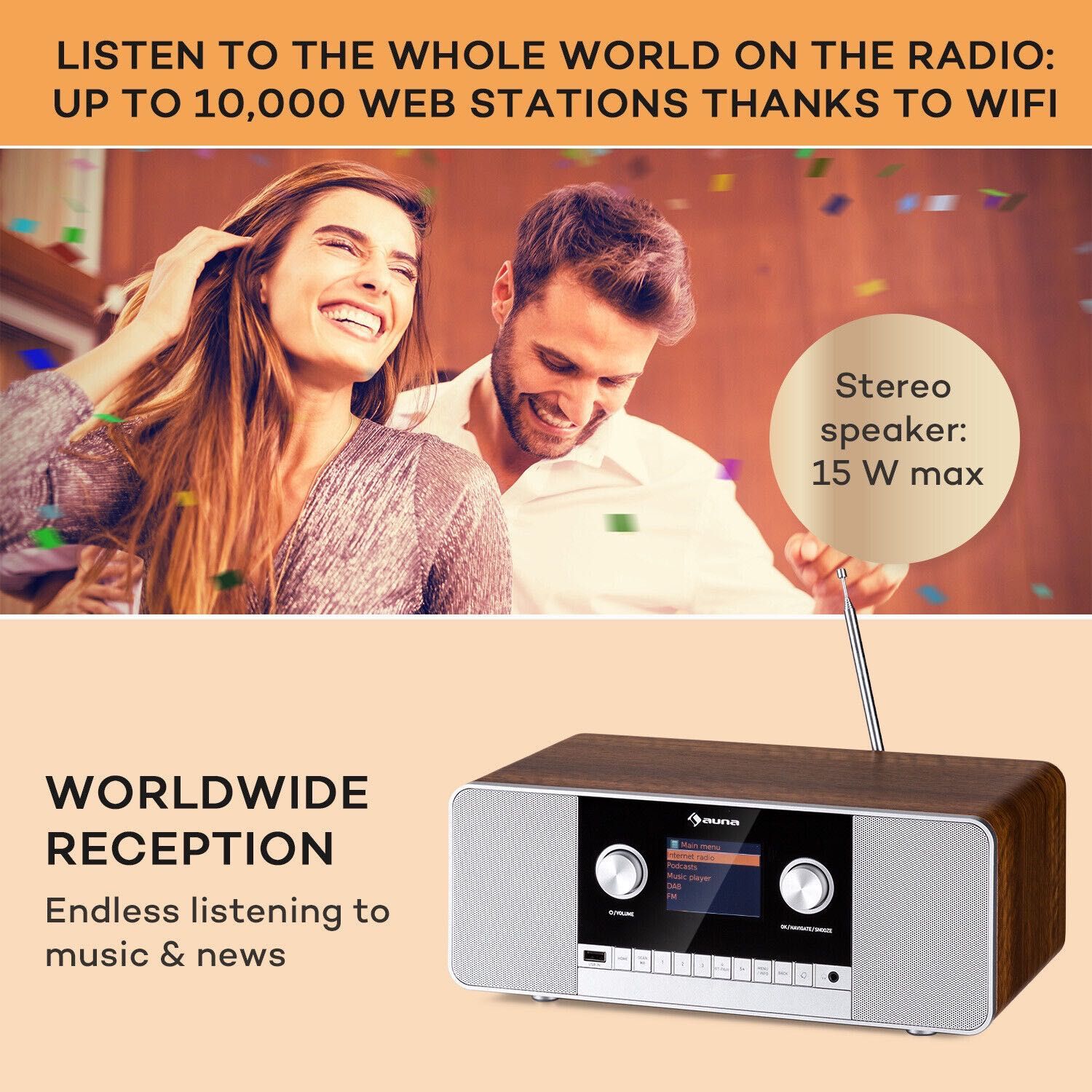 Интернет-радио Stereoanlage DAB+ FM Digital USB Bluetooth Mediaplayer