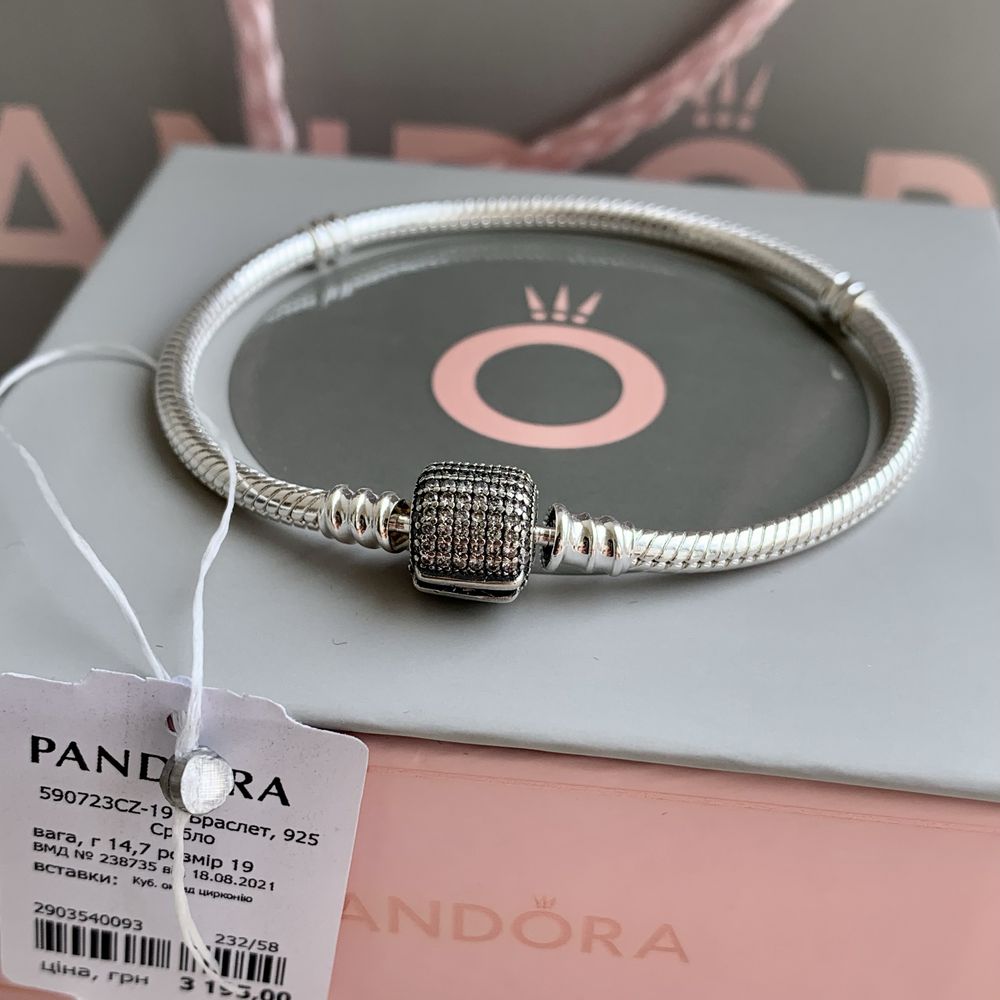 Браслет Пандора оригінал новий Pandora З сяючою застібкою Пандора