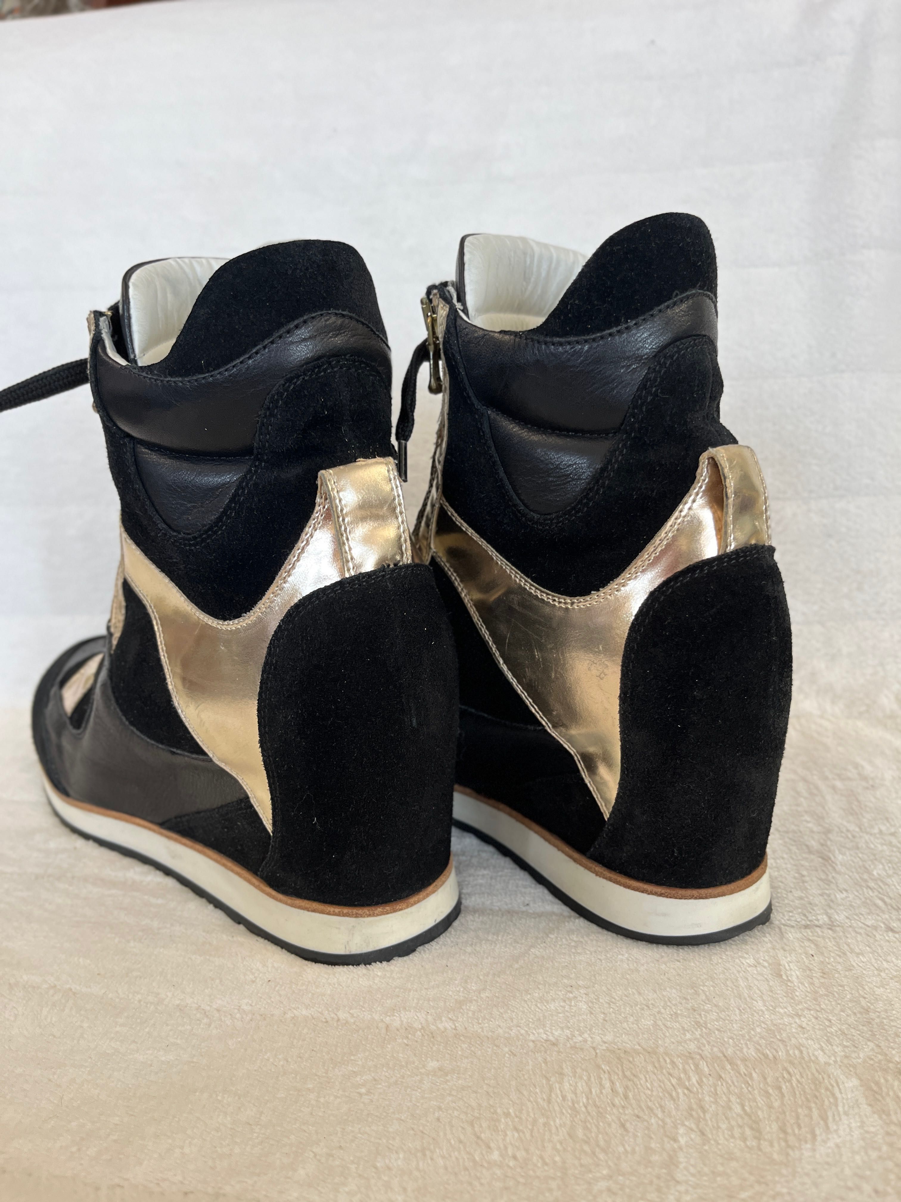 Elena Lachi skórzane sneakersy damskie ukryty koturn