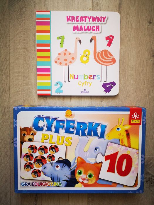 Cyferki gra edukacyjna Trefl 3+ 
i książeczka Kreatywny Maluch numbers