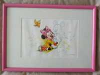 Disney - 4-kolorowa grafika „sztuka oprawiona” Myszka Minnie