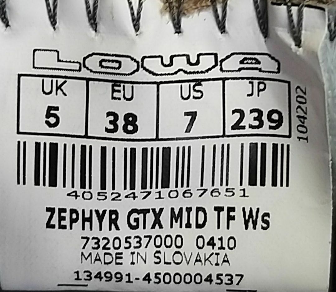 Черевики Lowa Lowa Zephyr GTX MID TF Ws, 38р.