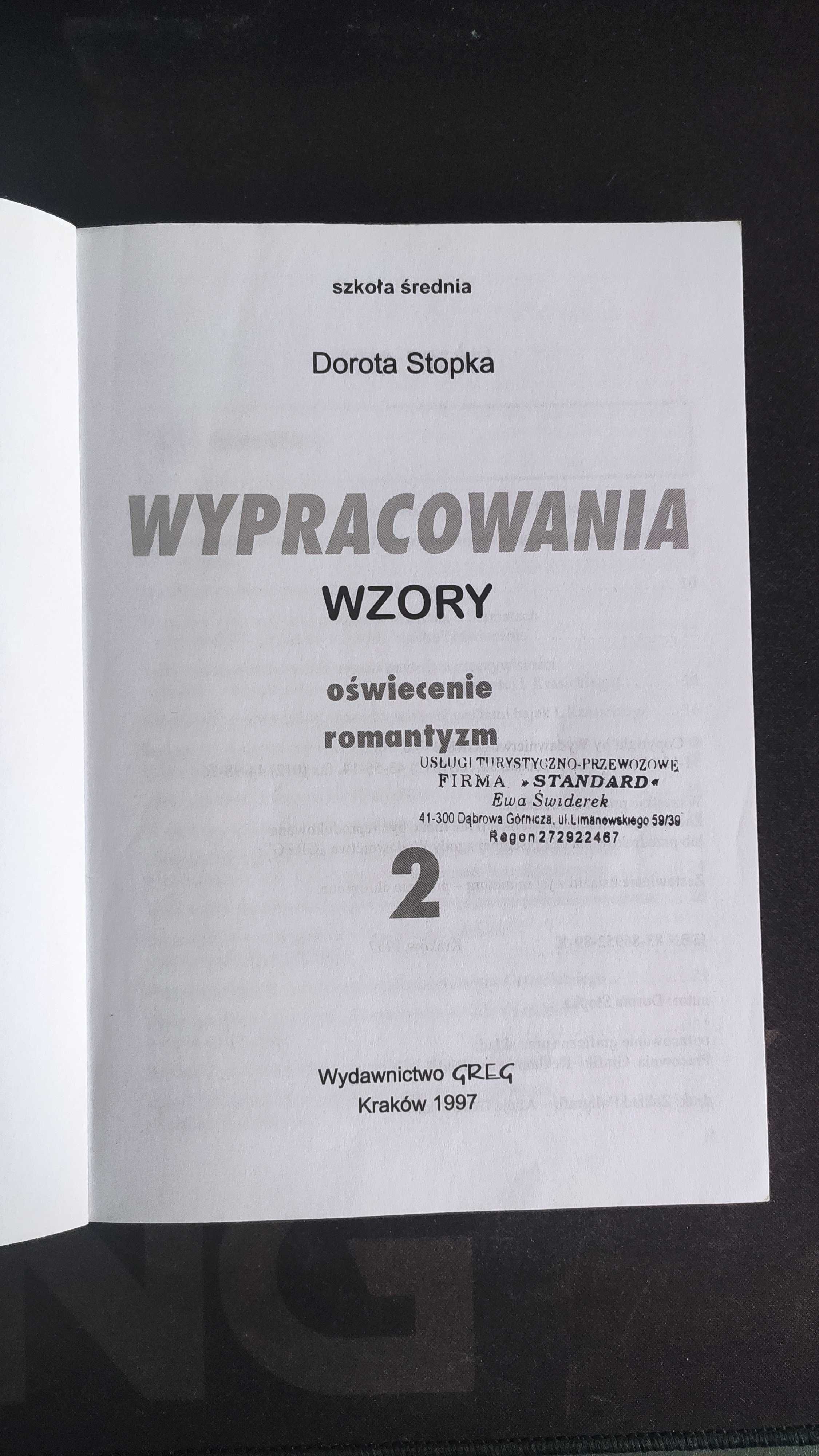 Wzory wypracowań j. polski, oświecenie i romantyzm