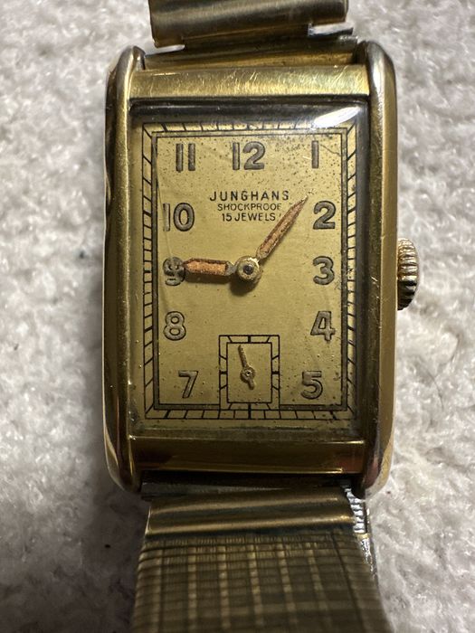 Junghans 15 jewels dolna sekunda pozlacany 20 mikronów vintage sprawny