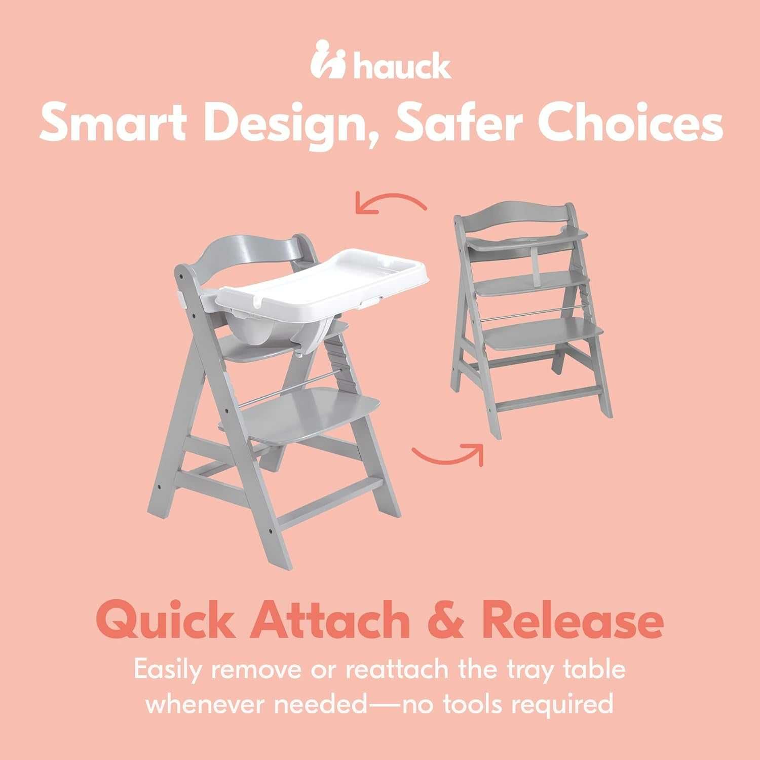 Hauck Alpha Tray 3w1, regulowana taca do krzesełka z wyjmowaną tacą