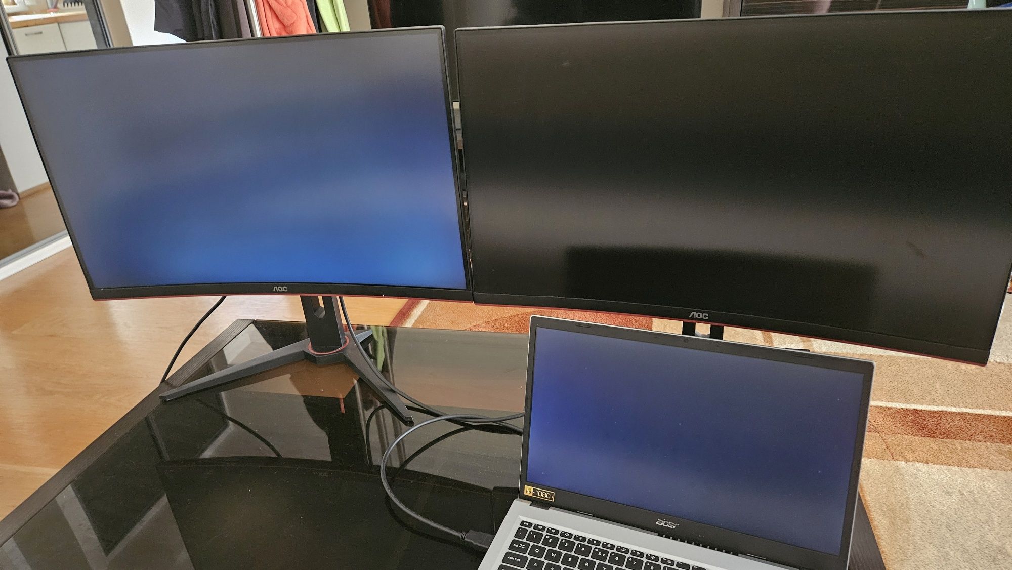 2x Monitor AOC 1080p 144hz 27" curved 1ms