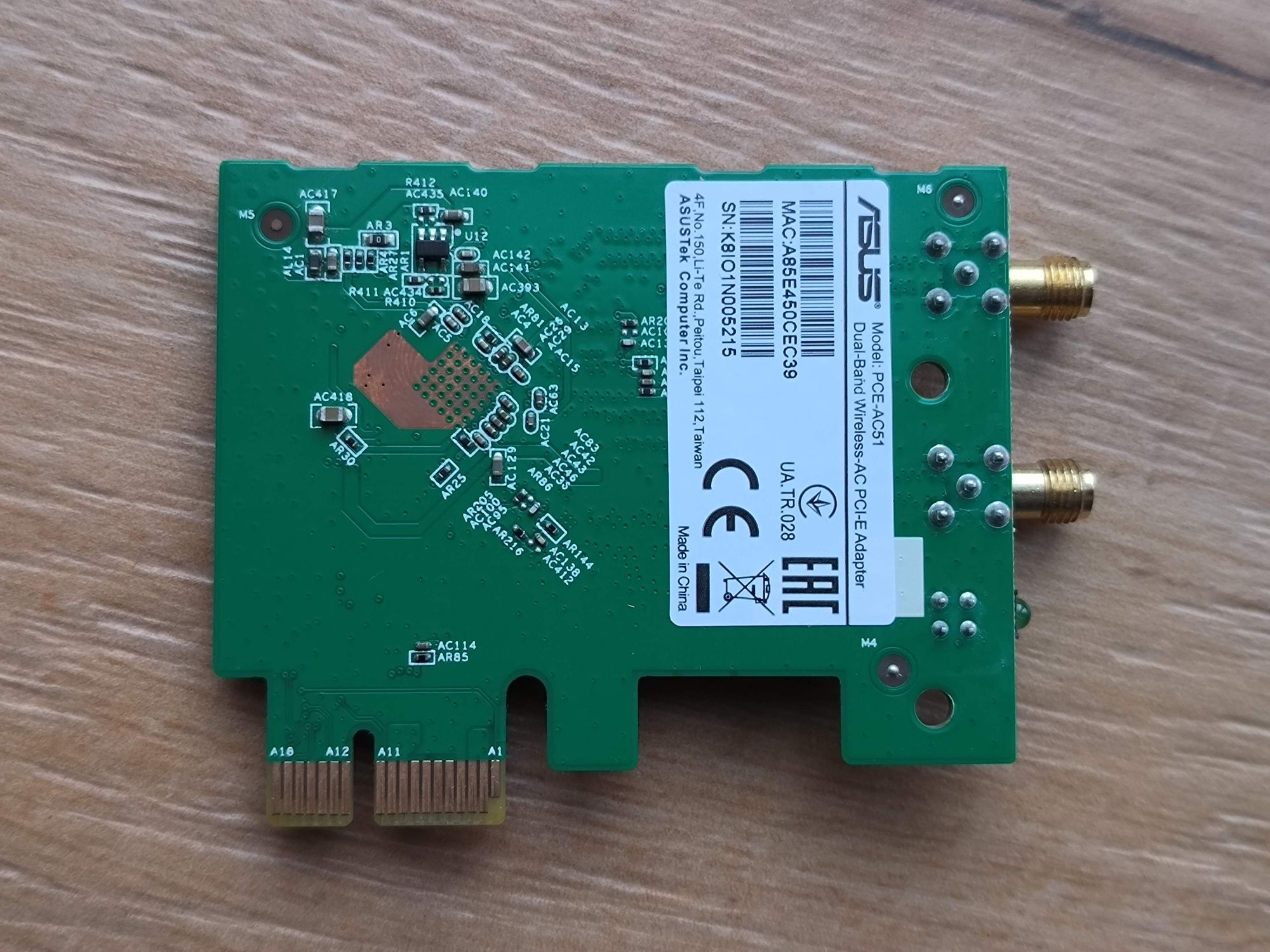 Karta sieciowa wewnętrzna ASUS PCE-AC51 Dual-Band Wireless PCI-E Wi-Fi