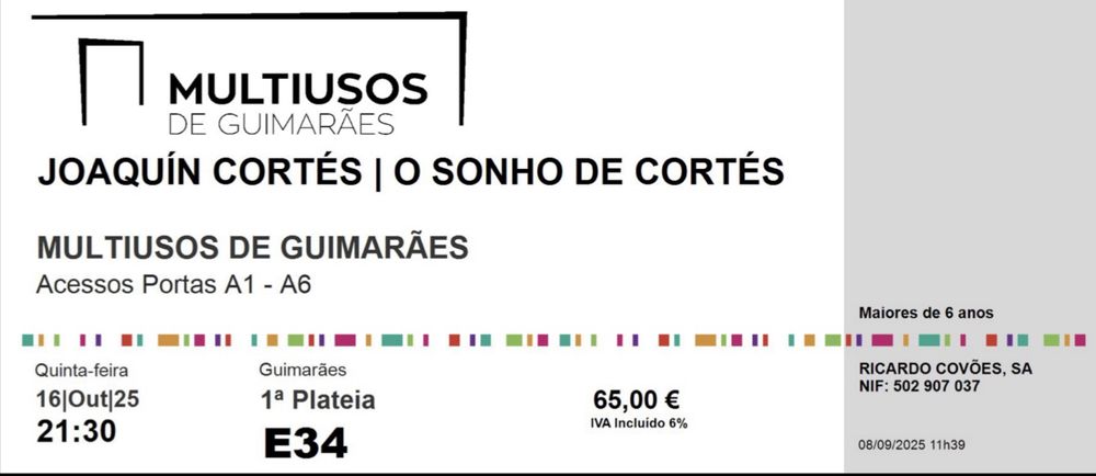 Joaquín Cortez em Guimarães 16/10