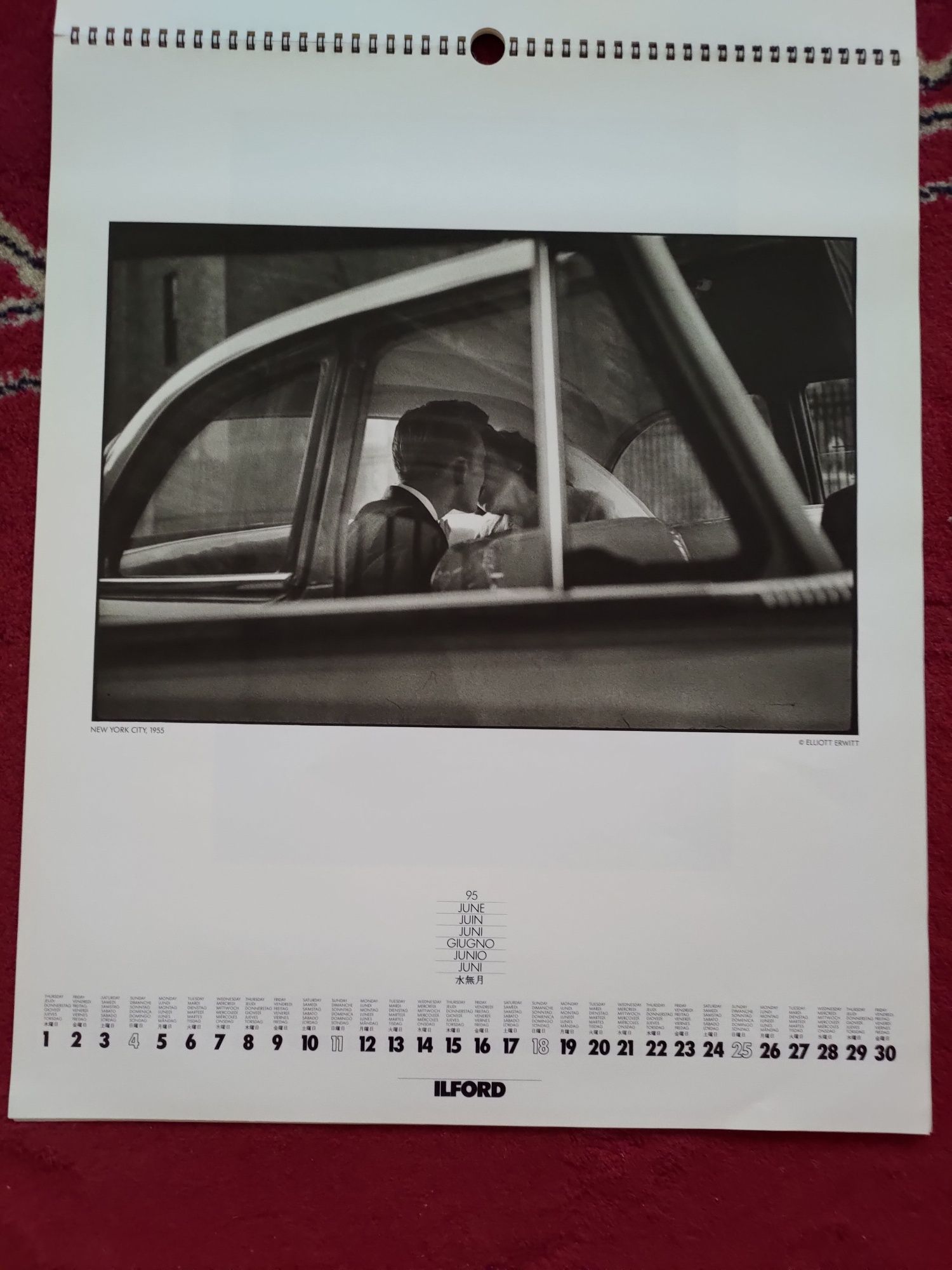 Calendário de parede Ilford 1995