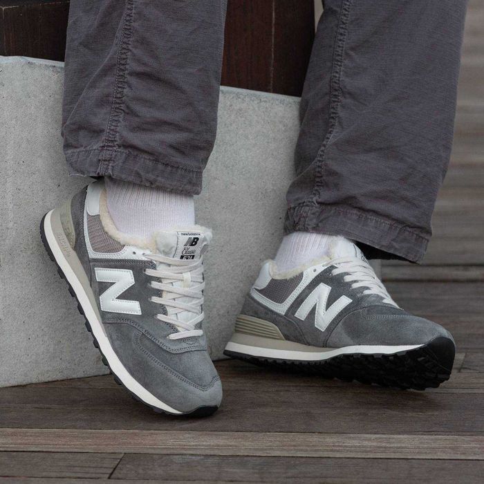 Унисекс зимние замшевые кроссовки New Balance 574 Winter Fur ню беланс