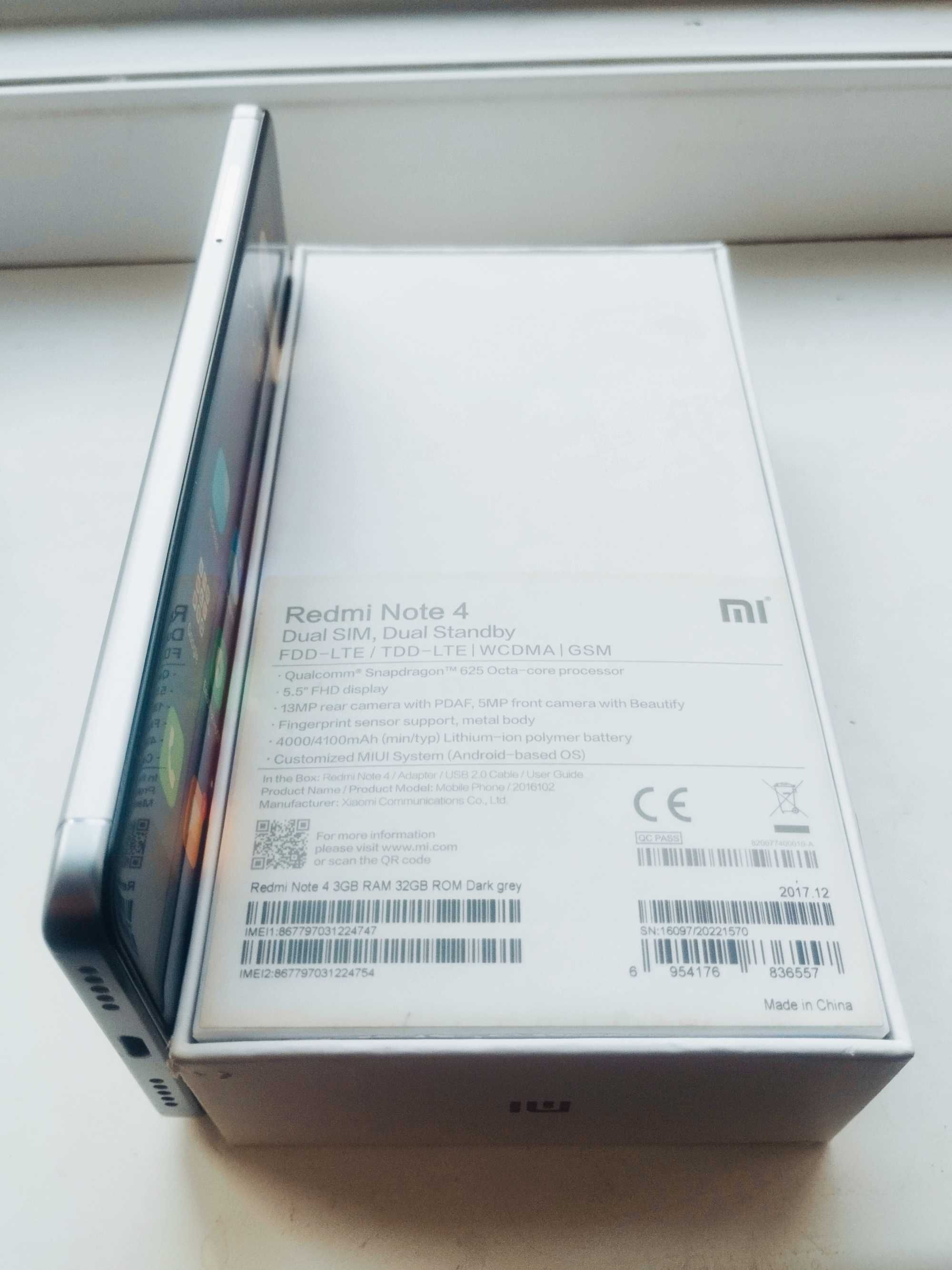 Xiaomi redmi Not 4 3/32 Gb 2сім Стан нового тел! Працює все 10 / 10 !