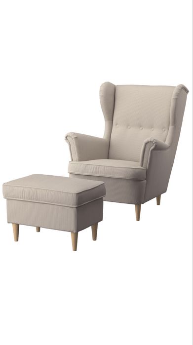 Sprzedam Fotel z podnóżkiem do karmienia IKEA STRANDMON Kelinge beżowy