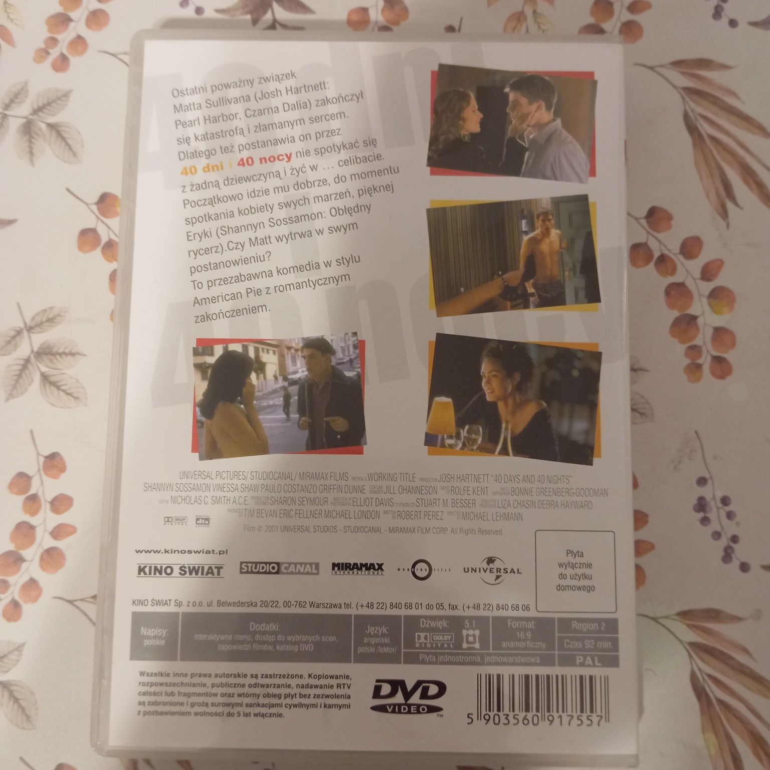 40 dni i 40 nocy, film DVD, stan bdb, dobra cena